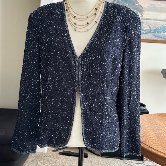 House Of Frazer All Over Sequin Blazer Jacket Size 12 - Picture 3 of 13